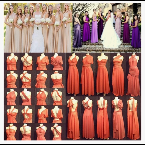 Blue Transformer Wear 10 Ways Prom Wedding Black Tie Maxi Gown NWT Small - Picture 4 of 6